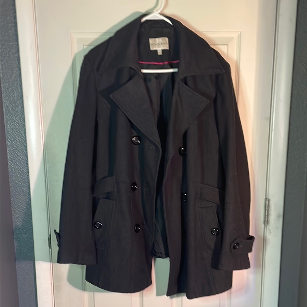 VTG Fashion Bug Peacoat Double-Breasted Jacket - Black